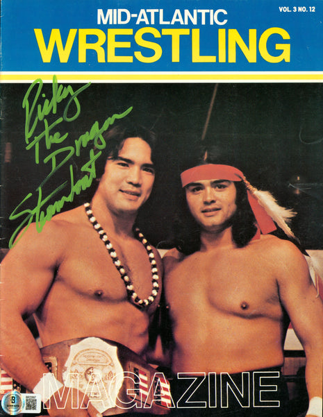 Ricky Steamboat signed Mid-Atlantic Wrestling Volume 3 Number 12 (w/ Beckett)