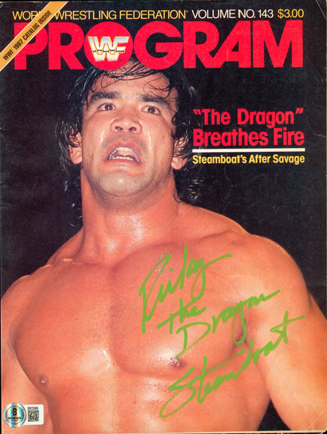 Ricky Steamboat signed WWF Event Program Volume 143 (w/ Beckett)