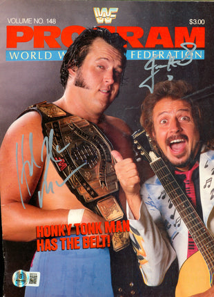 Honky Tonk Man & Jimmy Hart dual signed WWF Event Program Volume 148 (w/ Beckett)