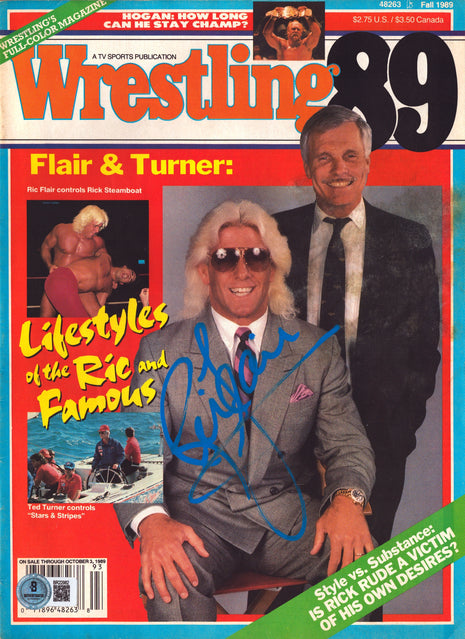 Ric Flair signed Wrestling 89 Magazine Fall 1989 (w/ Beckett)