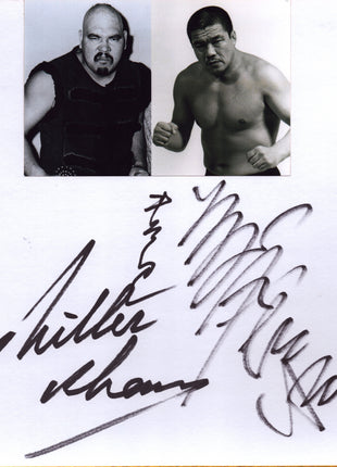 Killer Kahn & Yoshiaki Fujiwara dual signed Japanese Shikishi Board