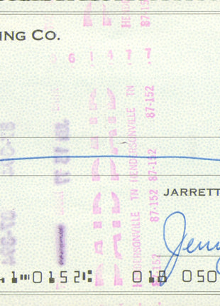 Jerry Jarrett & Eddie Marlin dual signed Bank Check