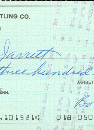 Jerry Jarrett & Bob Wright dual signed Bank Check