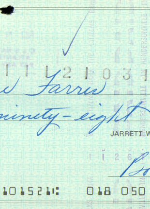 Wayne Farris (Honky Tonk Man) & Bob Wright dual signed Bank Check