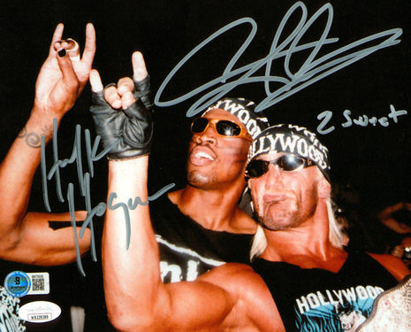 Foto de 8x10 firmada por Hulk Hogan y Dennis Rodman (con Beckett y JSA)