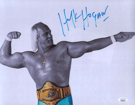 Foto metálica firmada por Hulk Hogan de 11 x 14 pulgadas (con JSA)