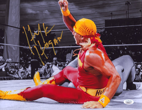 Foto metálica firmada por Hulk Hogan de 11 x 14 pulgadas (con JSA)