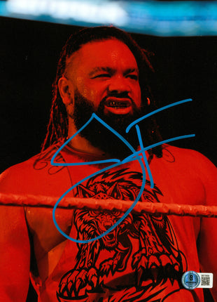 Jacob Fatu signed 8x10 Photo (w/ Beckett)