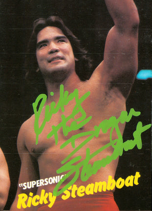 Ricky Steamboat signed 5x7 Japanese Postcard