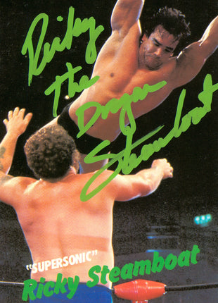 Ricky Steamboat signed 5x7 Japanese Postcard