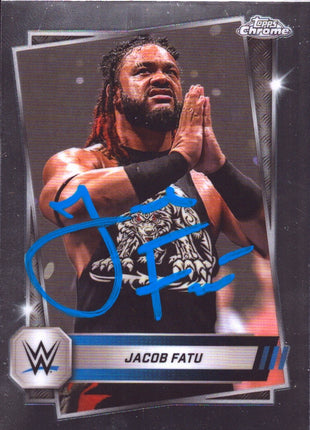 Jacob Fatu signed 2025 Topps Chrome Trading Card