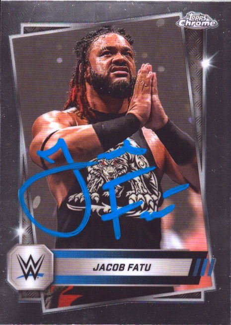 Jacob Fatu signed 2025 Topps Chrome Trading Card