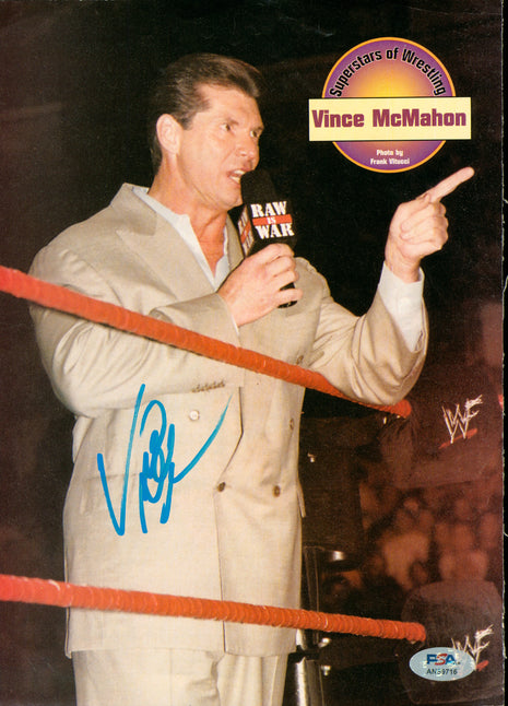 Vince McMahon signed Magazine Page (w/ PSA)
