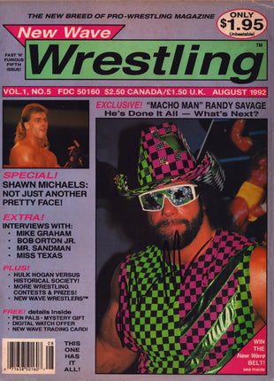 Macho Man Randy Savage signed New Wave Wrestling Magazine Volume 1 Number 5 (w/ PSA)