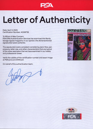 Macho Man Randy Savage signed New Wave Wrestling Magazine Volume 1 Number 5 (w/ PSA)