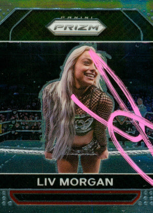Carte à collectionner Panini Prizm WWE 2022 signée par Liv Morgan