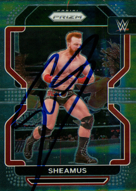 Tarjeta coleccionable Panini Prizm WWE 2022 firmada por Sheamus