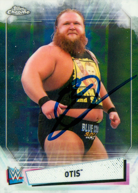 Otis signed 2021 Topps Chrome WWE Trading Card