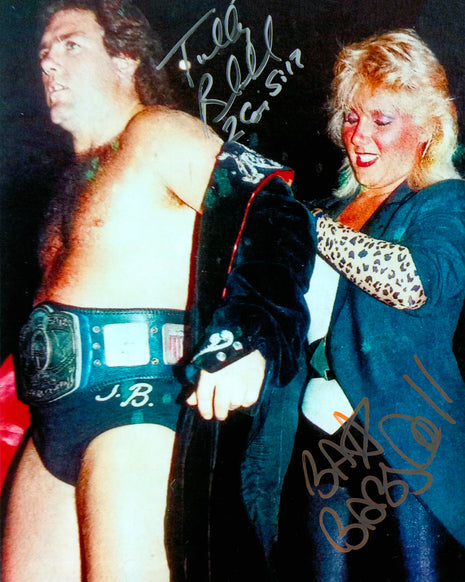 Tully Blanchard & Babydoll dual signed 8x10 Photo