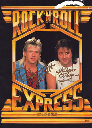 Ricky Morton & Robert Gibson dual signed Rock n Roll Express Solid Gold Magazine