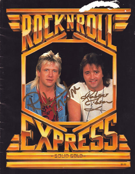 Ricky Morton & Robert Gibson dual signed Rock n Roll Express Solid Gold Magazine