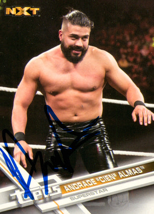 Andrade signed 2017 Topps WWE Trading Card