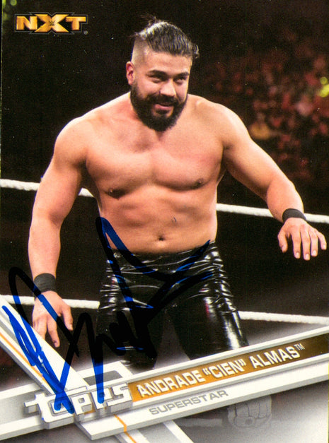 Andrade signed 2017 Topps WWE Trading Card