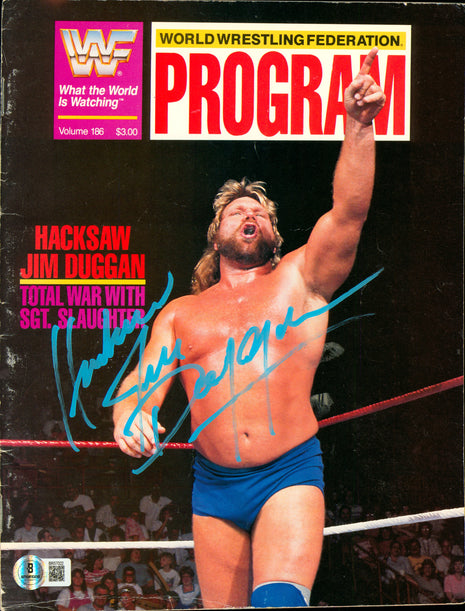 Jim Duggan signed WWF Program Volume 186 (w/ Beckett)