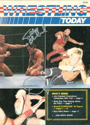 Dusty Rhodes & Tully Blanchard dual signed Wrestling Today Program