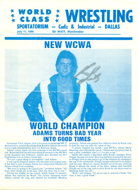 Kevin Von Erich signed WCCW Program July 11, 1986