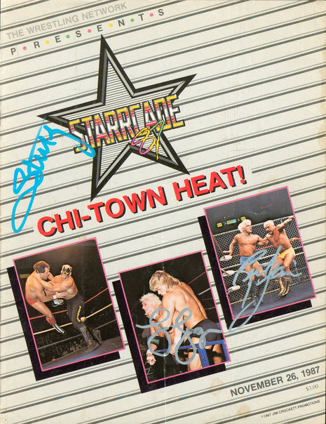 Ric Flair, Sting & Lex Luger triple signed Starrcade 87 Program (w/ Beckett)