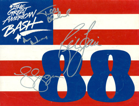 Arn Anderson, Tully Blanchard, Ric Flair & Lex Luger multi-signed Great American Bash 88 Program (w/ Beckett)