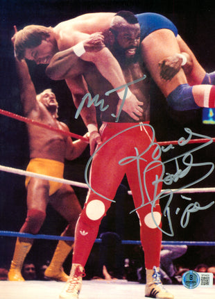 Mr. T & Rowdy Roddy Piper dual signed 8x10 Photo (w/ Beckett)
