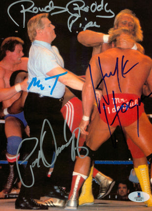 Mr. T, Roddy Piper, Hulk Hogan & Paul Orndorff multi-signed 8x10 Photo (w/ Beckett)