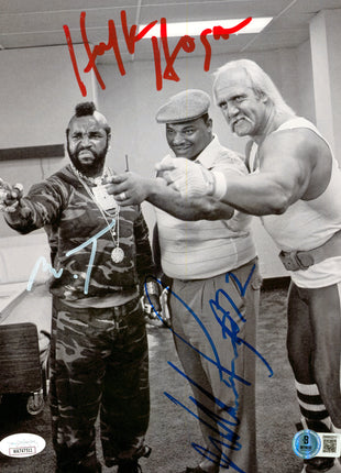 Mr. T, William Perry & Hulk Hogan triple signed 8x10 Photo (w/ JSA & Beckett)