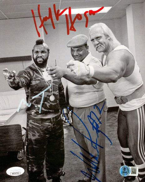 Mr. T, William Perry & Hulk Hogan triple signed 8x10 Photo (w/ JSA & Beckett)