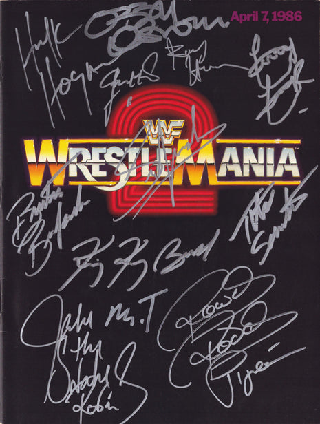 Multi-signed WWF WrestleMania 2 Event Program (w/ JSA & Beckett)