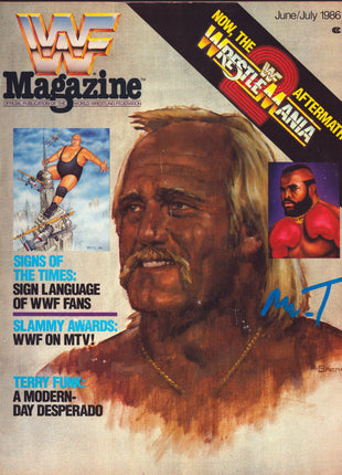 Mr. T signed WWF Magazine June/July 1986 (w/ Beckett)