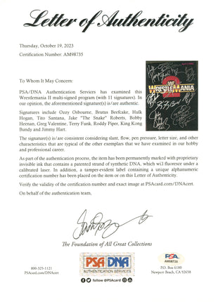 Multi-signed WWF WrestleMania 2 Event Program (w/ JSA & Beckett)