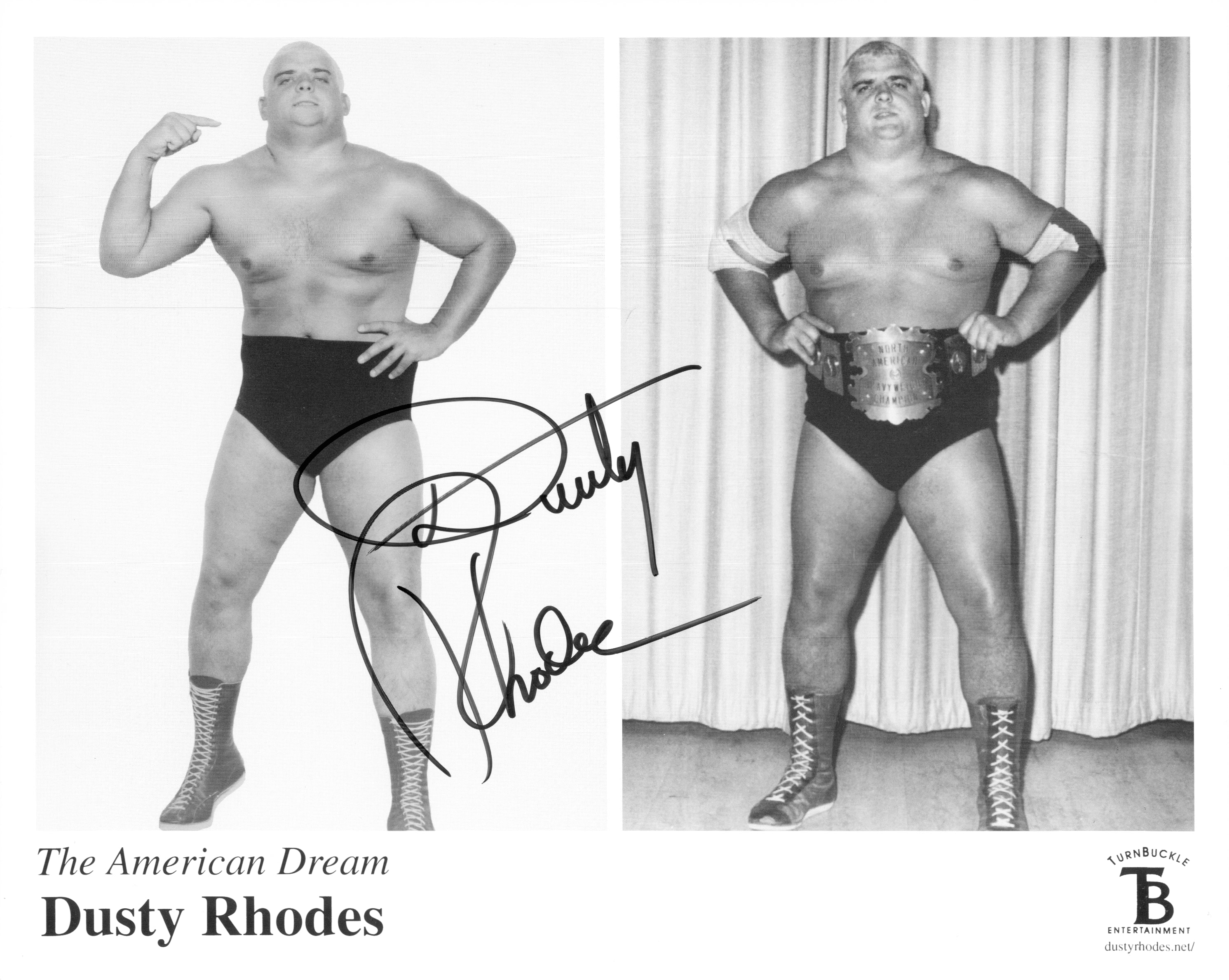 Dusty Rgodes Dusty Rhodes signed 8x10 Photo – Signed By Superstars