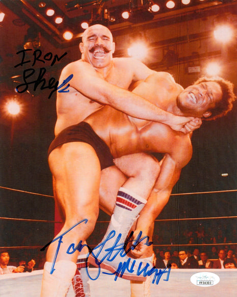 Iron Sheik & Tony Atlas dual signed 8x10 Photo (w/ JSA)