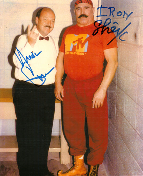 Mean Gene Okerlund & Iron Sheik dual signed 8x10 Photo