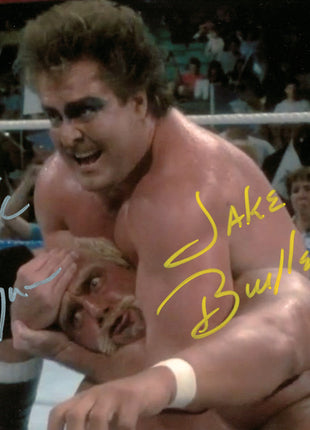 Hulk Hogan et Jake Bullett (Bill Eadie) doublement signés photo 8x10