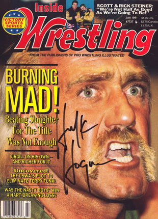 Hulk Hogan signed Inside Wrestling Magazine July 1991