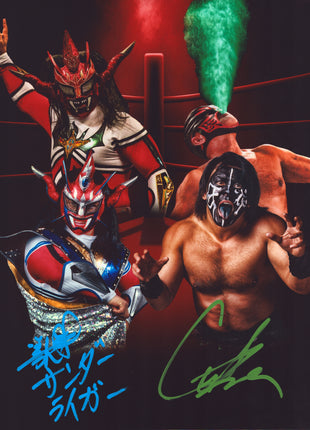 Great Muta & Jushin Liger dual signed 11x14 Photo
