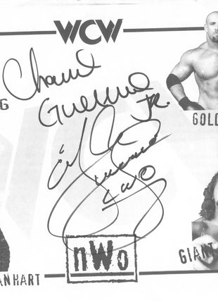 Eddie Guerrero & Chavo Guerrero dual signed WCW/nWo Placemat (w/ JSA)