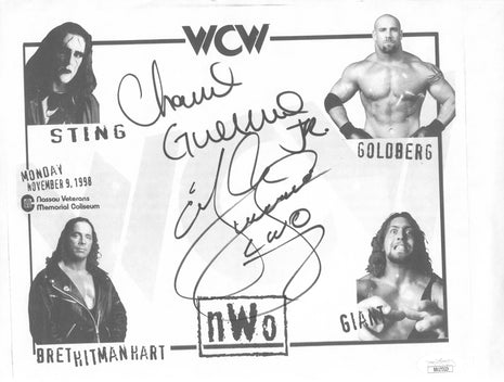 Eddie Guerrero & Chavo Guerrero dual signed WCW/nWo Placemat (w/ JSA)