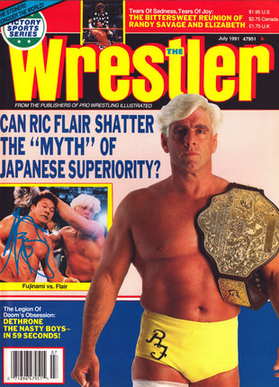 Tatsumi Fujinami signed The Wrestler Magazine July 1991