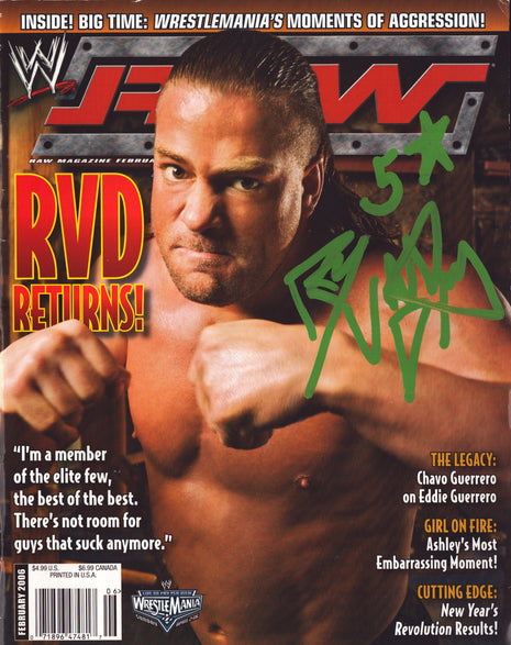 Rob Van Dam signed WWE Raw Magazine February 2006