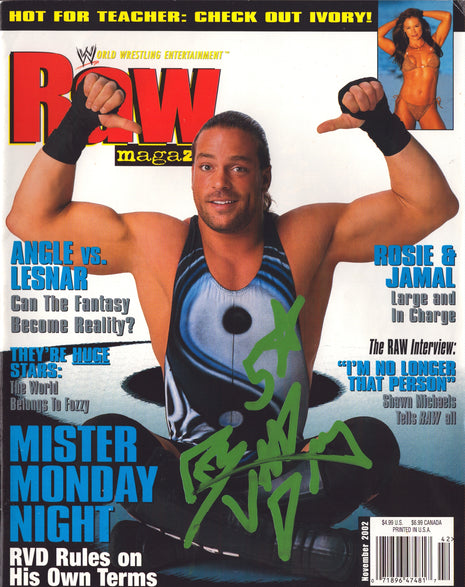 Rob Van Dam signed WWE Raw Magazine November 2002